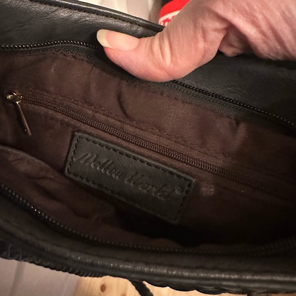 Mellow World Black Braided Details Hand Bag Purse - Picture 6 of 6